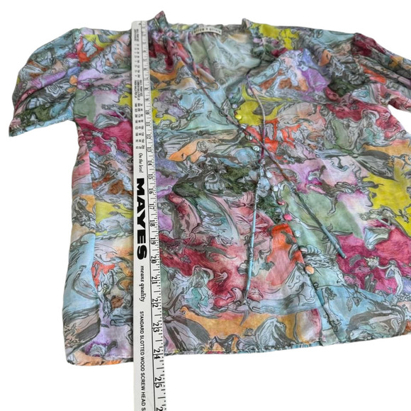 Alice + Olivia Silk Blouse Top Long Sleeve Cotton Size XS - Picture 8 of 10
